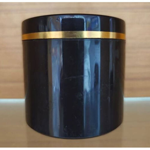 PP Container 100g BLACK Jar + Black Cap & Gold Foiling