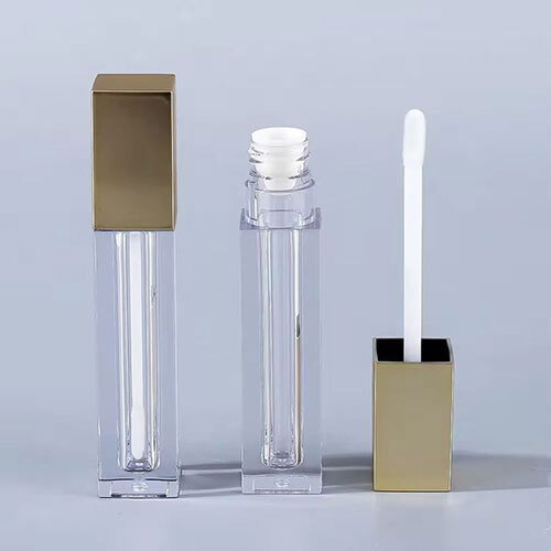 Acrylic SQUARE Lipstick Tall Container with Gold Cap