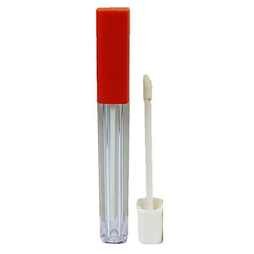 Acrylic Sqaure Lipstick Tall Container with Orange Cap 4ml