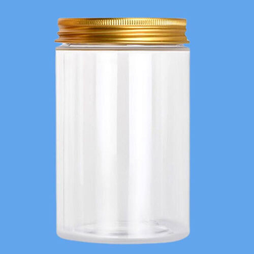 250ml Round PET Jar + 63mm Aluminium GOLD Cap