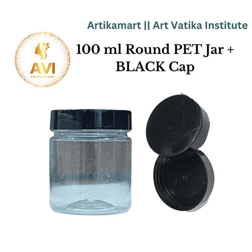 100 ml Round PET Jar + BLACK Cap