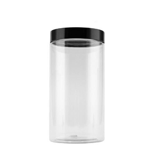 900ml Round PET Jar + 83mm BLACK Cap