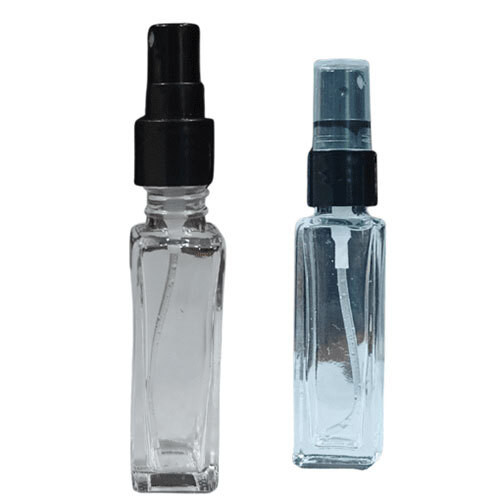 8 ml GLASS Square Bottle + Black Mist Spray Cap