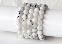 White Rainbow Moonstone Bracelet Crystal Beaded Bracelet