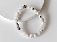 White Rainbow Moonstone Bracelet Crystal Beaded Bracelet