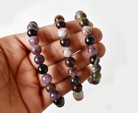 Watermelon Tourmaline Bracelet Crystal Beaded Bracelet