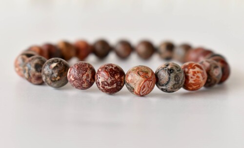 Leopardskin Jasper Bracelet Crystal Beaded Bracelet