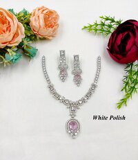 New Trendy American Diamond Necklace Set