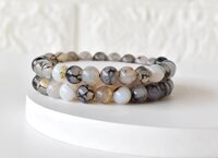 Dragon Vein Agate Black Bracelet Crystal Beaded Bracelet