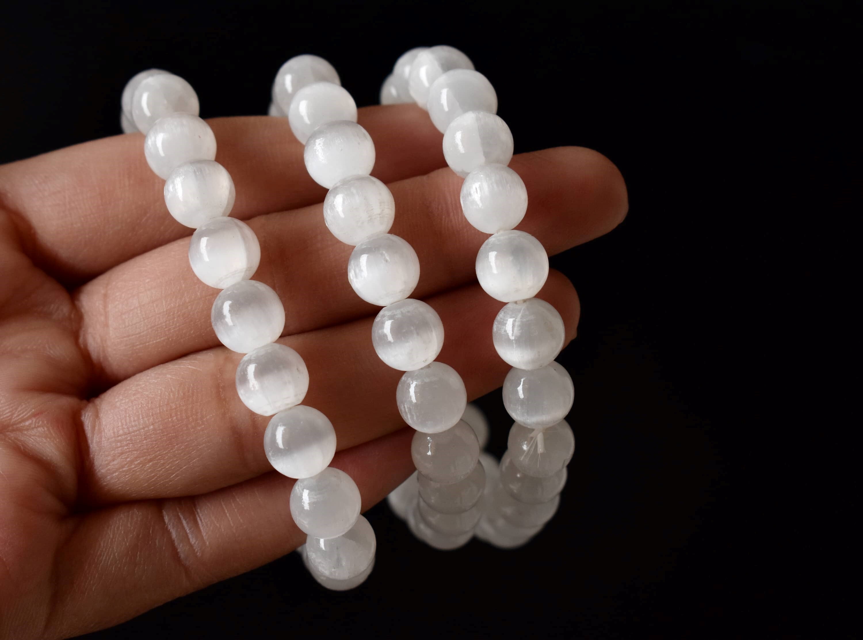 Selenite Bracelet Crystal Beaded Bracelet