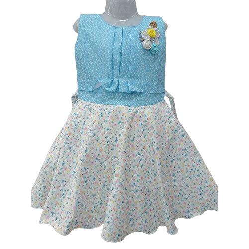 Girls Blue Cotton Frock