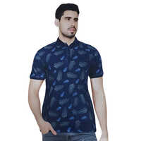 Mens Denim T-shirt - Cotton Fabric, Customized Sizes, Available In Various Colors - Short Sleeve, Plain Pattern For Ultimate Comfort And Versatility