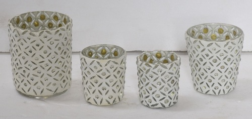 Decorative Mosaic Glass Votive Set - Color: Multicolor