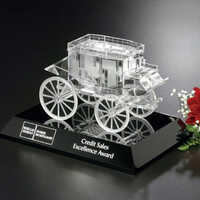Vintage Car Miniature Model Crystal Stagecoach Award