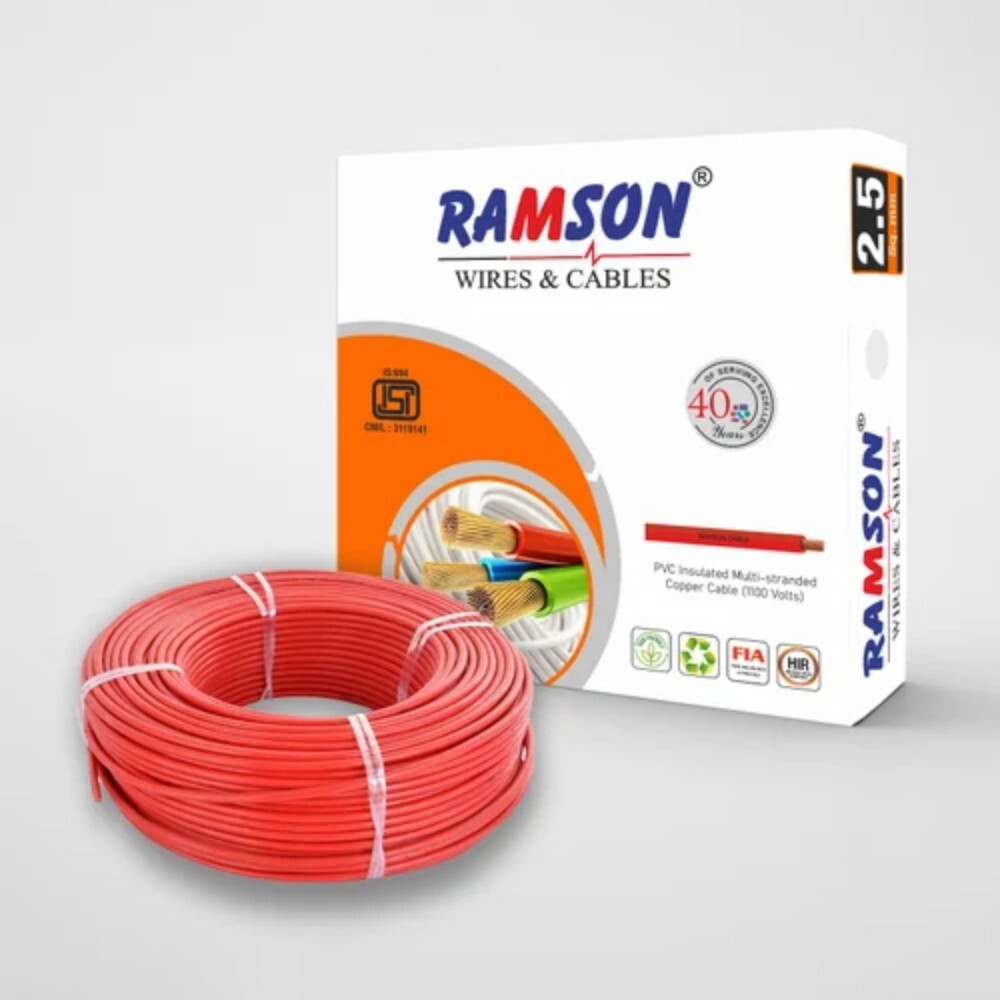 Ramson 2.5Mm Pvc Insulated Copper Cable House Wire - Color: Red