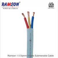 1.5 Sq Mm 3 Core Flat Submersible Pump Cable - Copper, 22/0.3 No. Of Wire, Sky Blue, Pvc Insulation | Ideal For Submersible Pumps, Customizable Colors