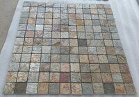 Golden Slate Stone Mosaic Tiles Cheap Wall Panels Cladding Stone Interior Decoration Culture Stone Veneer kitchen Backsplash