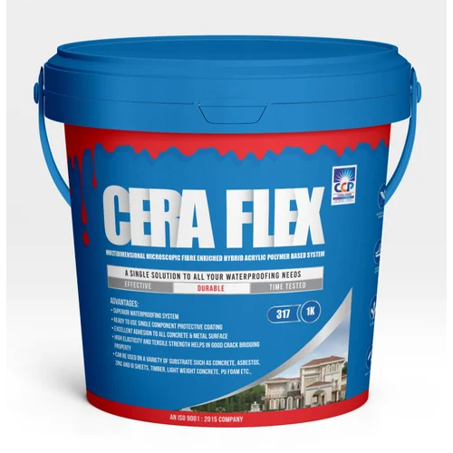 Cera Flex Fibre Enriched 1k Hybrid Acrylic Polymer Based Waterproofing Solutions