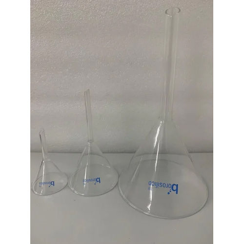 Long Stem Funnel - Borosilicate Glass, Various Sizes Available - Transparent Design for Chemical Laboratory Use