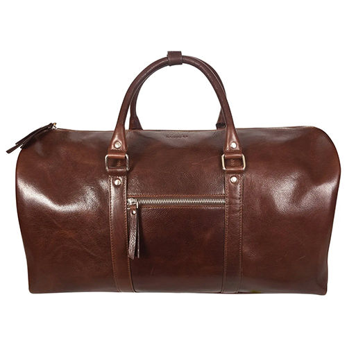 Premium Leather Brown Large Duffle Bag Without Wheels