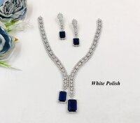 Designer Colour Stone American Diamond Necklace