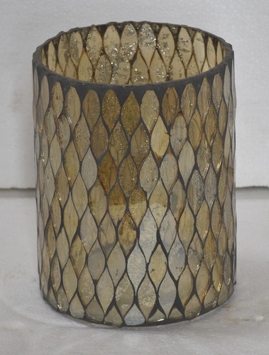 6 Inch Mosaic Decorative Votive Glass