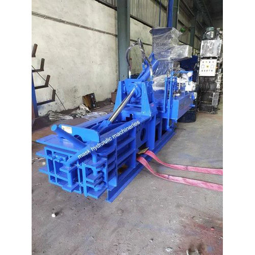 Blue Hydraulic Baling Machine