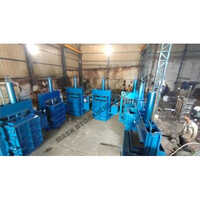 Blue Vertical Hydraulic Baler