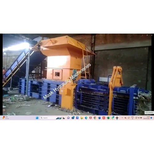 Blue & Yellow Automatic Hydraulic Waste Paper Baling Press Machine