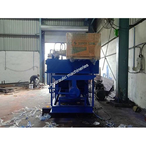 Blue Hydraulic Paper Baling Press