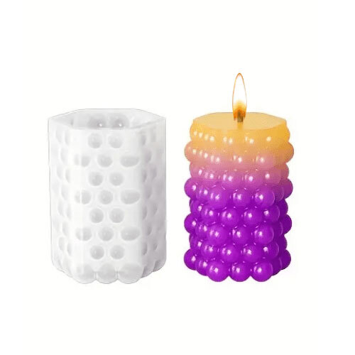 Silicon Mold Candle Pillar Hexagon Bubble - 105g MB