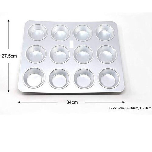 Muffin Mold Tray Aluminium 12 Cavity