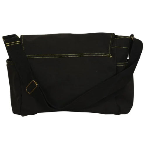 Black Canvas Messenger Bag