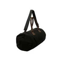 Leather Travel Bag - Cotton Fabric, Black Color | Plain Design, Zipper Closure, Versatile Styles
