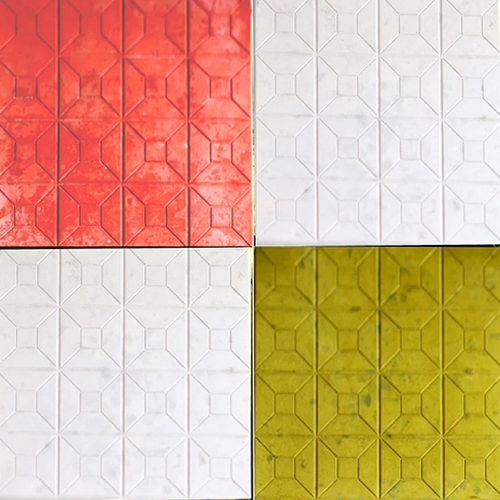 Concrete Garden Paver Block - Aerated Autoclaved Concrete 70mm Thickness Vibrant Red Color Ideal for Flooring Applications Breathable Surface