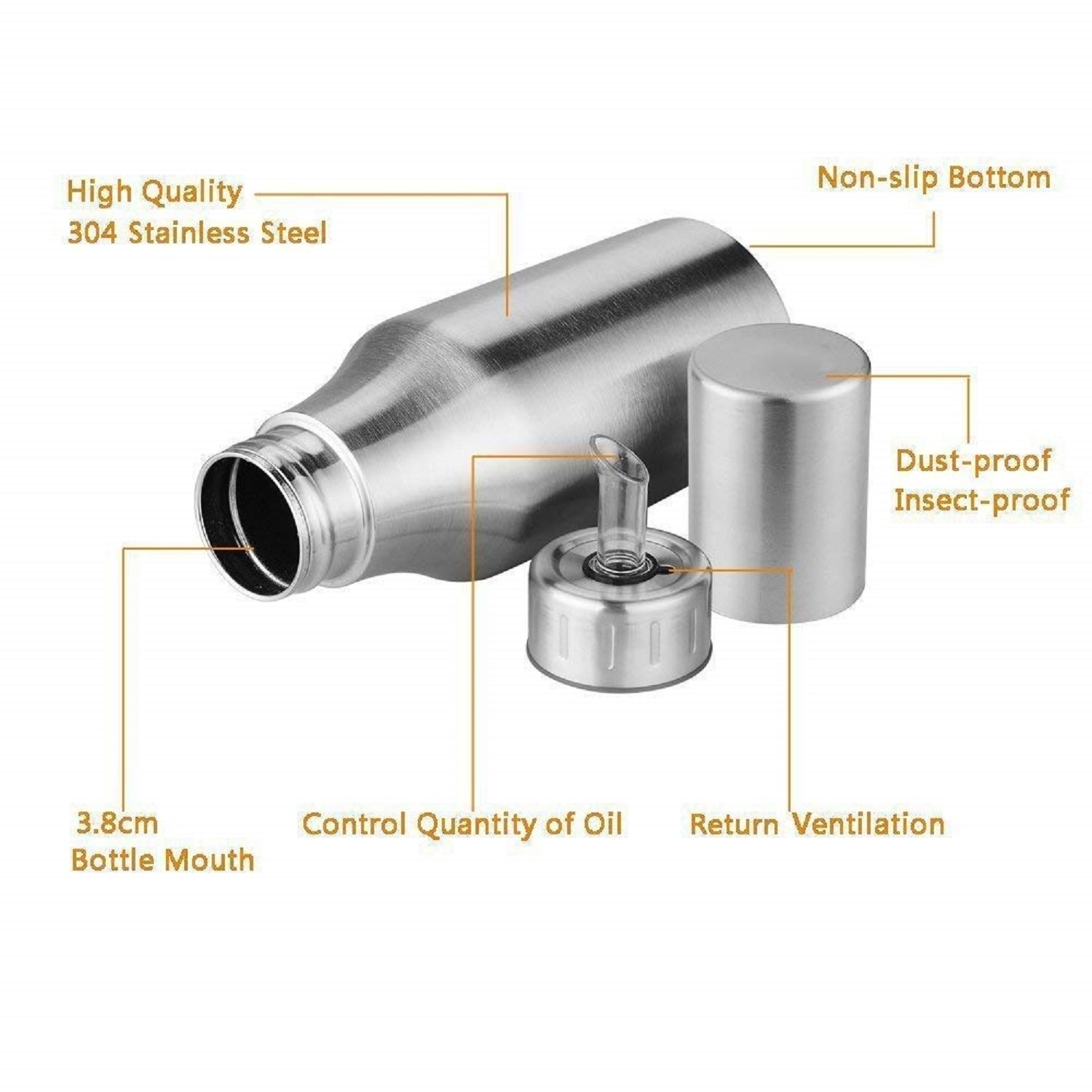 1000 MI STEEL OIL DISPENSER BOTTLE ( OIL POT)