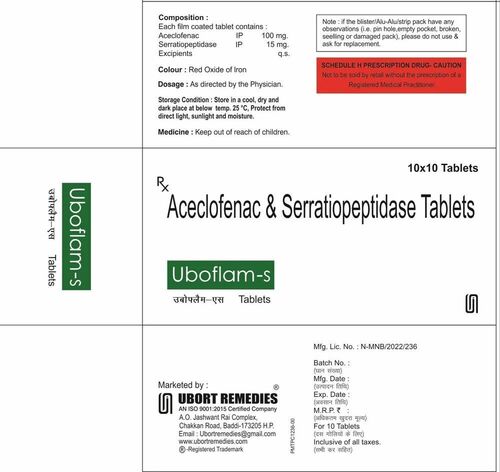 ACECLOFENAC + SERRATIOPEPTIDASE TABLETS