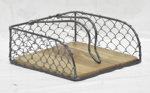 8 Inch Wooden base New Look Napkin Holder