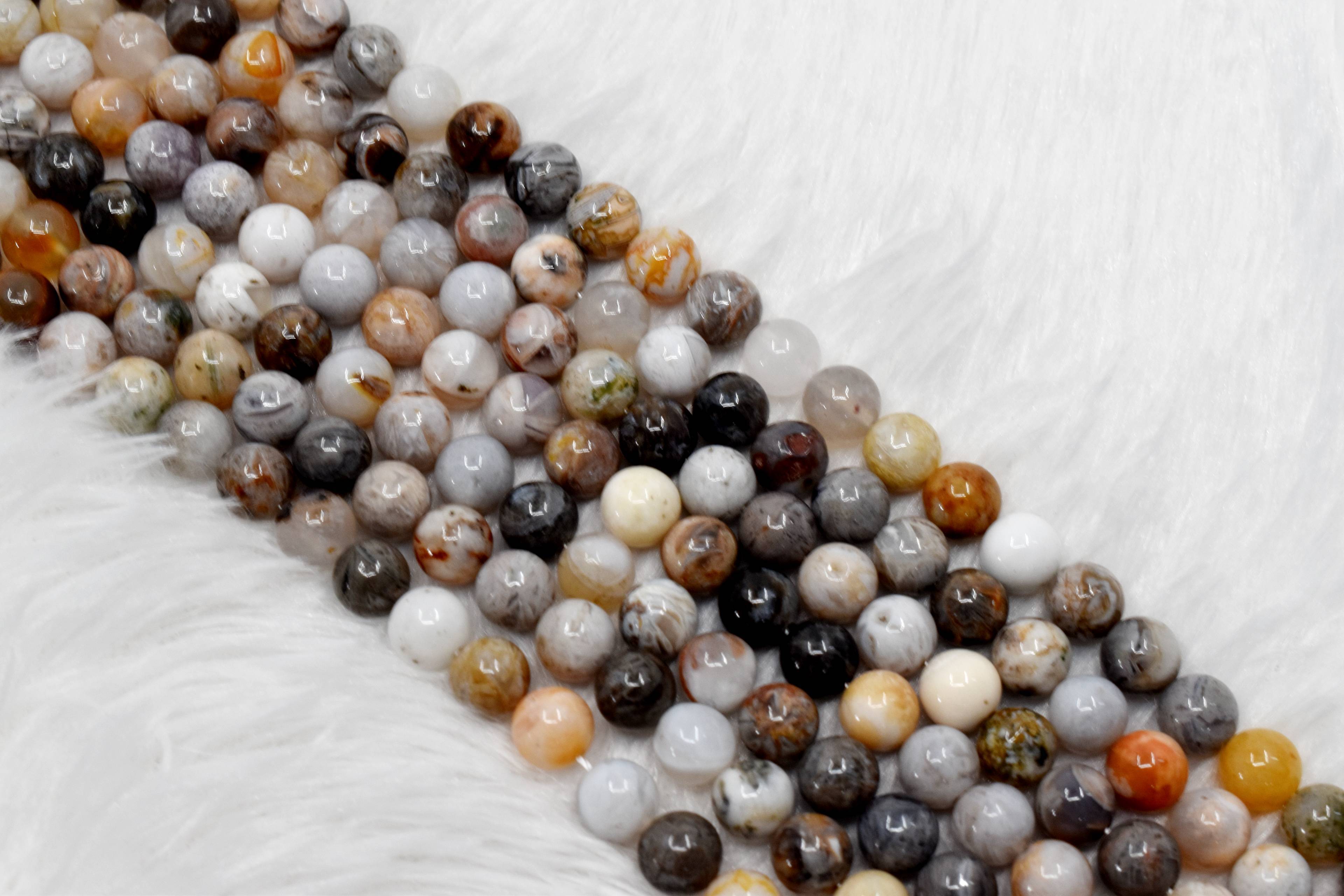 8mm Bamboo Leaf Beads, Gemstone Beads for Necklace ,Crystal Beads Jewelry