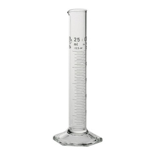 Measuring Cylinder 25ml - Glass Material, 25 Milliliter Capacity, Transparent Design | Ideal for Accurate Liquid Measurement