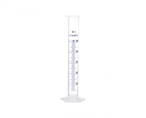 Measuring Cylinder 50ml - Glass, 50 Milliliter (mL), Transparent | Ideal for Precise Liquid Measurement