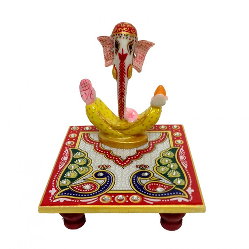 Durable Trunk Ganesh Ji Statue Yellow