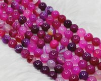 8mm Banded Agate Pink Beads, Gemstone Beads for Necklace ,Crystal Beads Jewelry