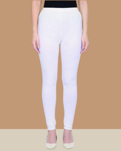 White Full Length Churidar women Legging