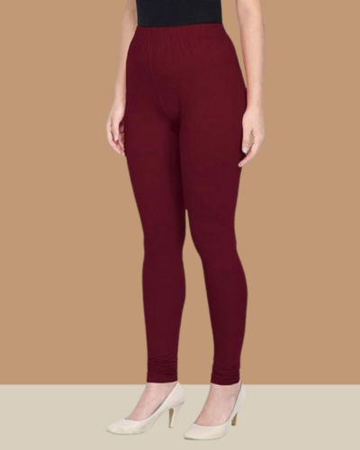 55+ Colours Maroon Full Length Churidar Leggings