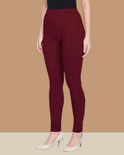 Maroon churidar cotton leggings