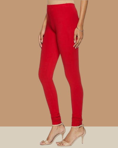 Red Full Length Churidar Lycra Leggings