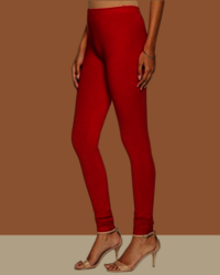 Red Full Length Churidar Lycra Leggings