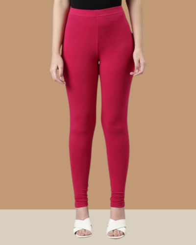 Red Maroon Full Length Churidar Leggings