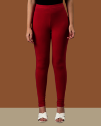 Red Maroon Full Length Churidar Leggings